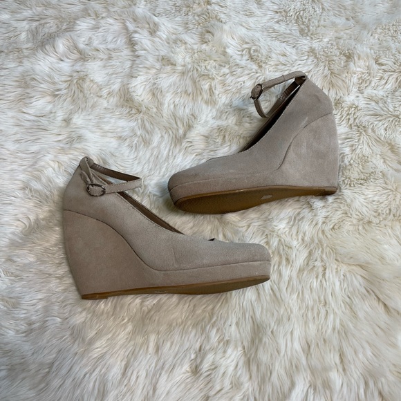 Cooperative Shoes - Cooperative by Urban Outfitters Beige Suede Wedge 7.5
